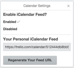 Click on the settings cogwheel and then enable the calendar feed