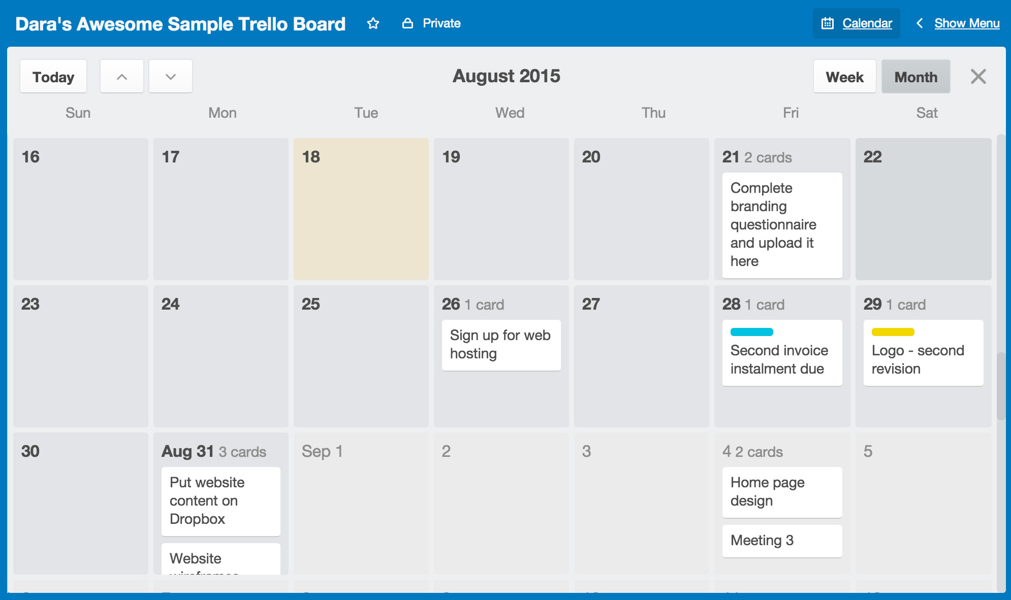 trello-calendar